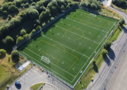 Idris Davies School 3G rugby pitch construction by Blakedown