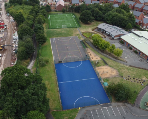 Newdale Primary and Nursery School, Telford MUGA construction by Blakedown