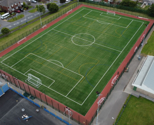 Phoenix Centre Swansea sand-filled astroturf pitch construction by Blakedown