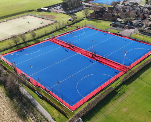 Taunton School hockey pitch construction by Blakedown (aerial shot)