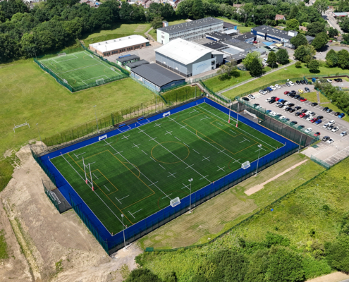 3G pitch construction at St. Cenydd Community School in Caerphilly, by Blakedown Sport & Play