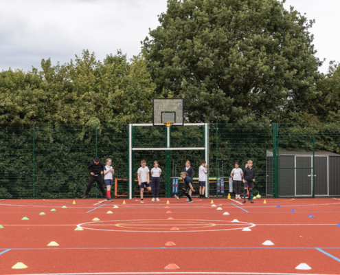 Sutton VA Primary School MUGA courts construction by Blakedown Sport & Play